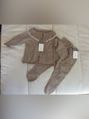 Li & me 6m cardigan and footed pants set